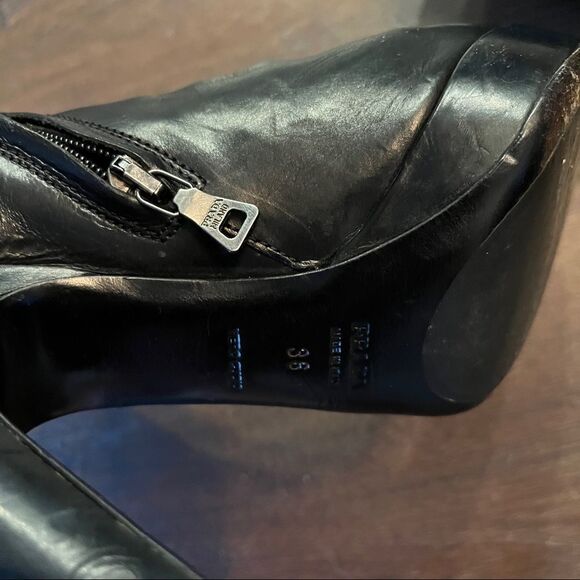 Prada Black Leather Booties - Picture 9 of 16